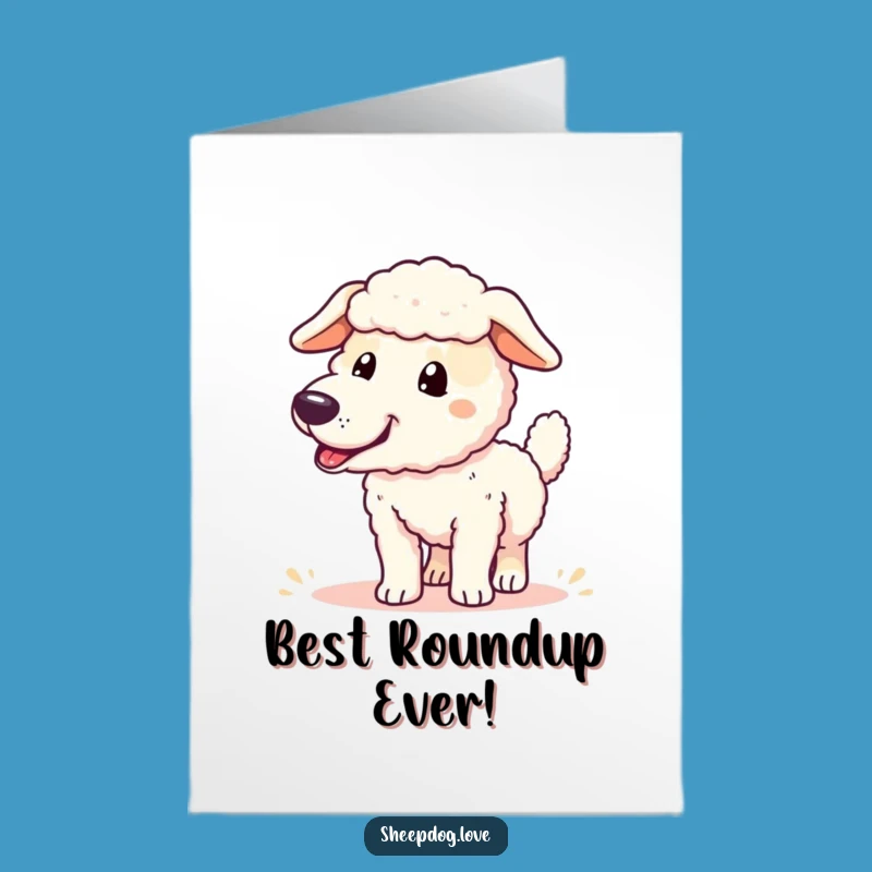 Free Printable Sheepdog Congrats Card: Wagging Tail Success Downloadable Gift