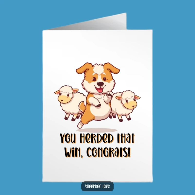 Free Printable Congrats Card: Sheepdog Maneuver, Skillful Dog, Gift