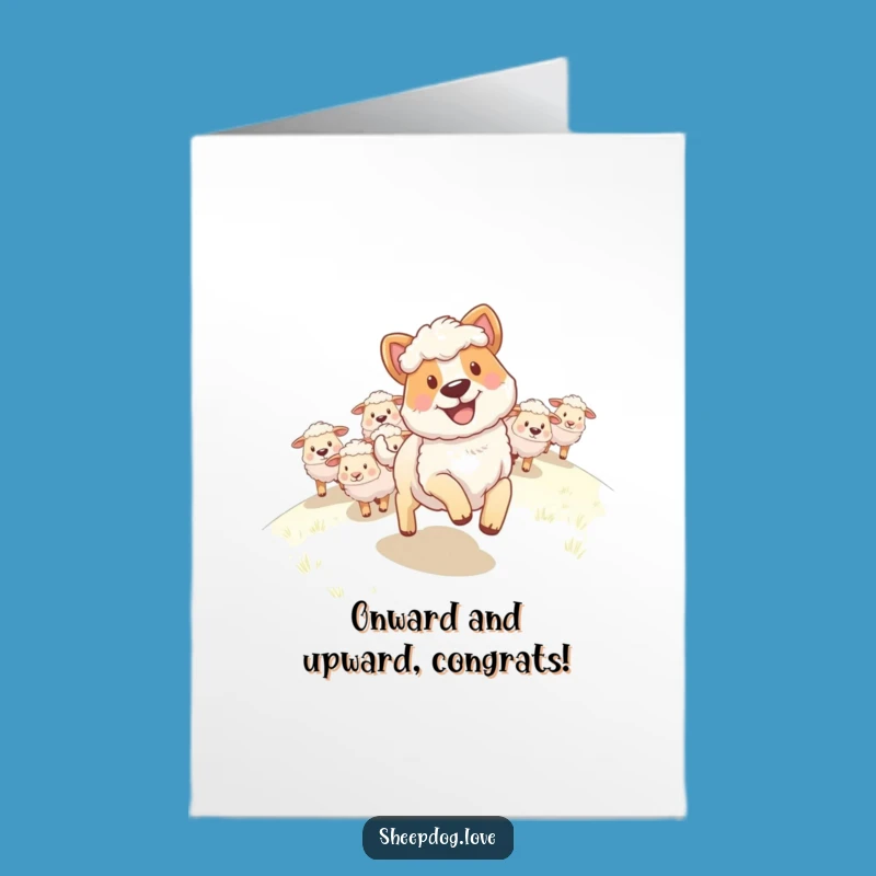 Free Printable Sheepdog Congrats Card: Celebrate Victories with a Grinning Leader!