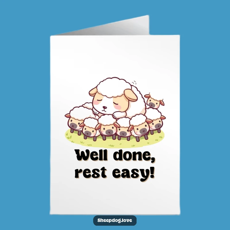 Free Printable Congrats Card: Peaceful Sheepdog, Relaxing Downloadable Gift