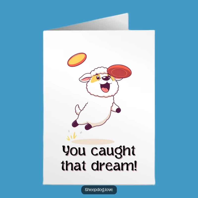 Free Printable Congrats Card: Elite Sheepdog's Frisbee Catch - Downloadable Achievement