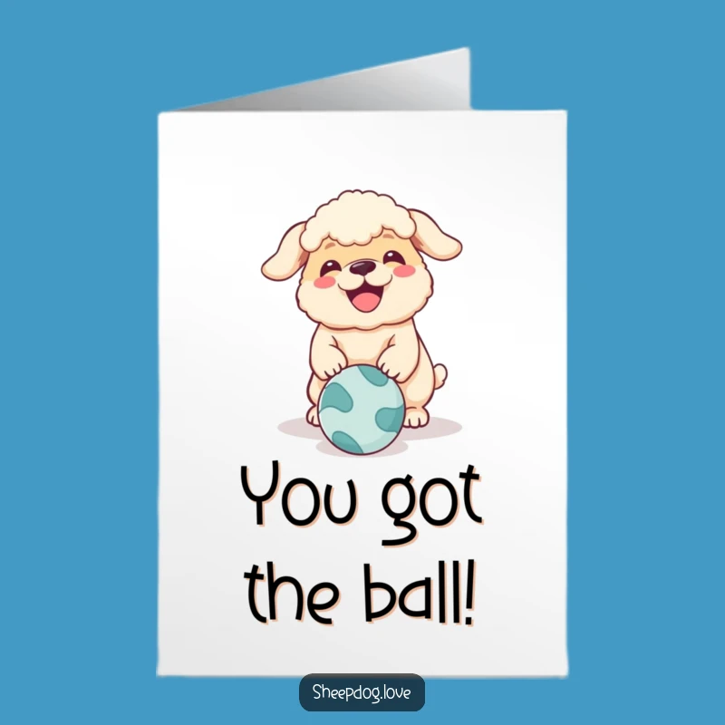 Free Printable Congrats Card: Joyful Sheepdog's Playful Bark - Amazing Downloadable