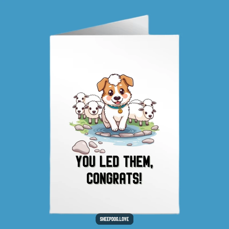 Free Printable Congrats Card: Determined Sheepdog, Success Downloadable Gift
