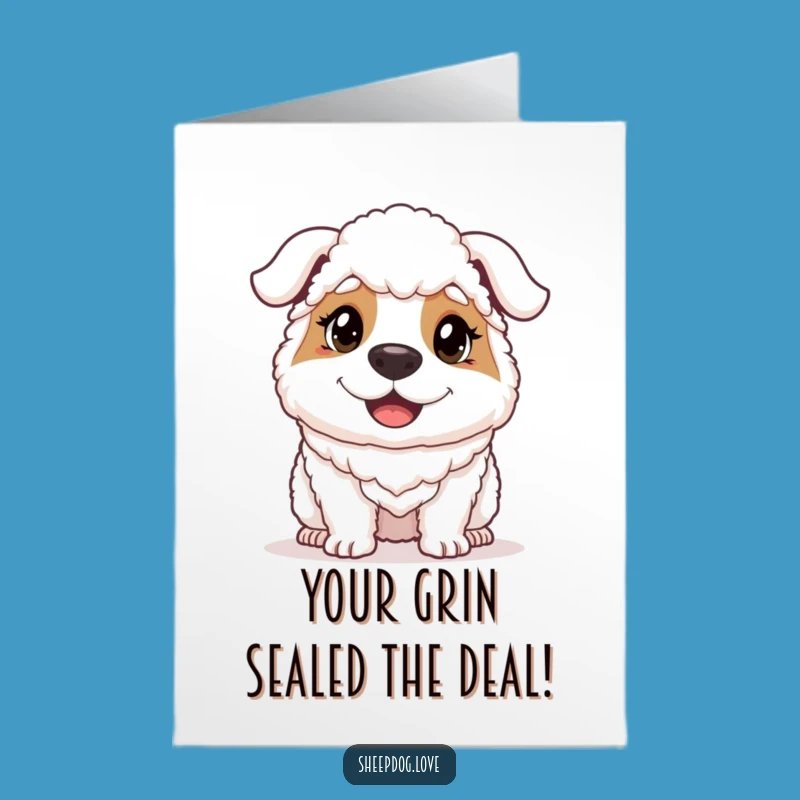 Free Printable Funny Sheepdog Congratulations Card: Determined Success Downloadable DIY Gift