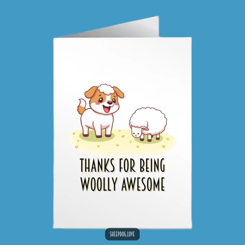 Free Printable Thank You Sheepdog Card - Wagging Tail Downloadable Gratitude