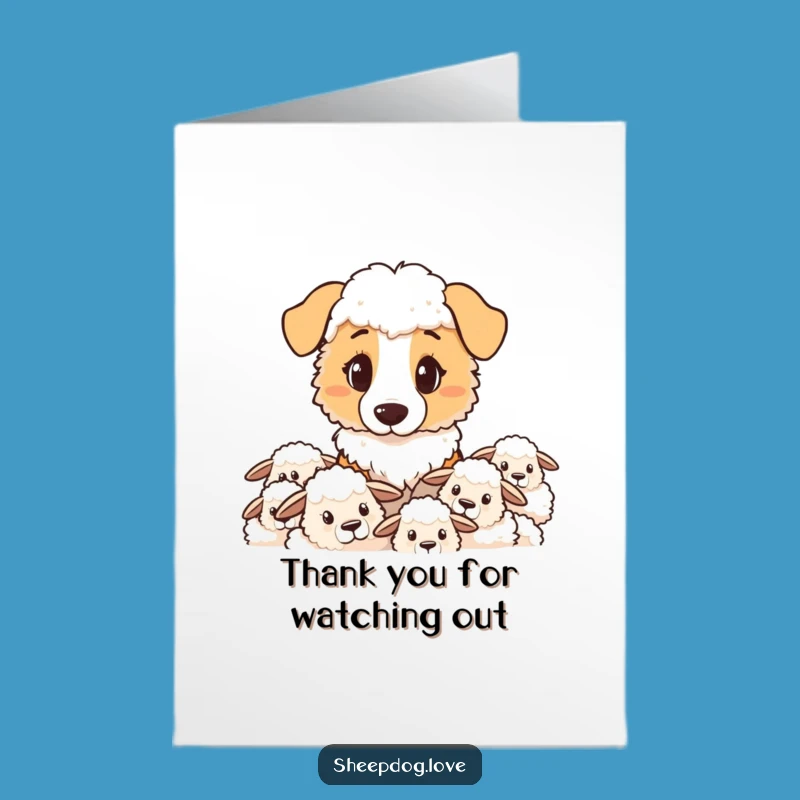 Free Printable Thank You Card: Dedicated Sheepdog Gratitude Gift, Downloadable Appreciation Art