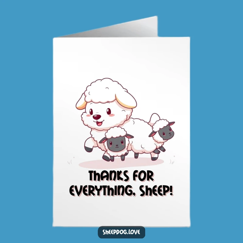 Free Printable Sheepdog Thank You Card: Adorable Herding Gratitude, Print at Home!
