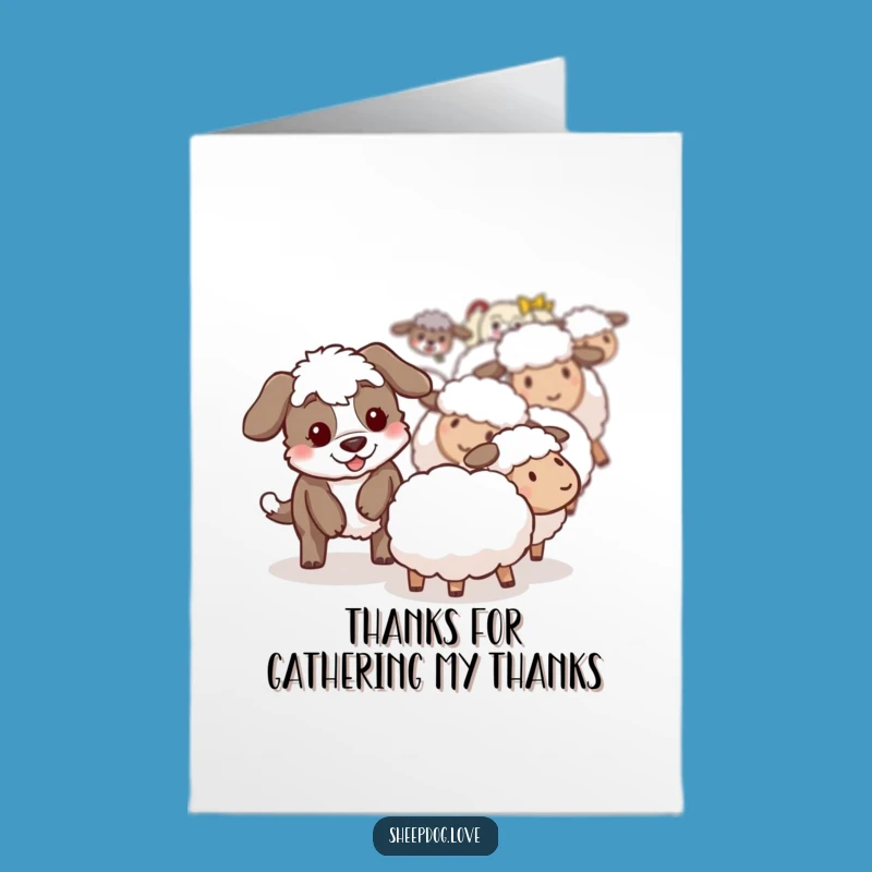 Free Printable Thank You Card: Helpful Sheepdog Herd Helper, Downloadable Gratitude Gift