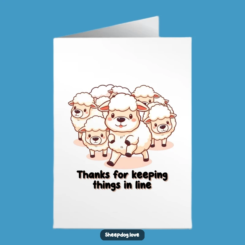 Free Printable Thank You Card: Funny Sheepdog Herding, Downloadable Grateful Gift