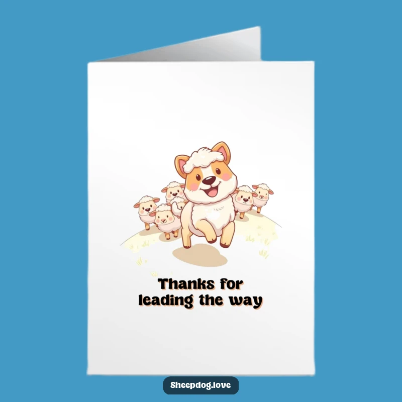 Free Printable Sheepdog Thank You Card: Grateful Leader, Print at Home!