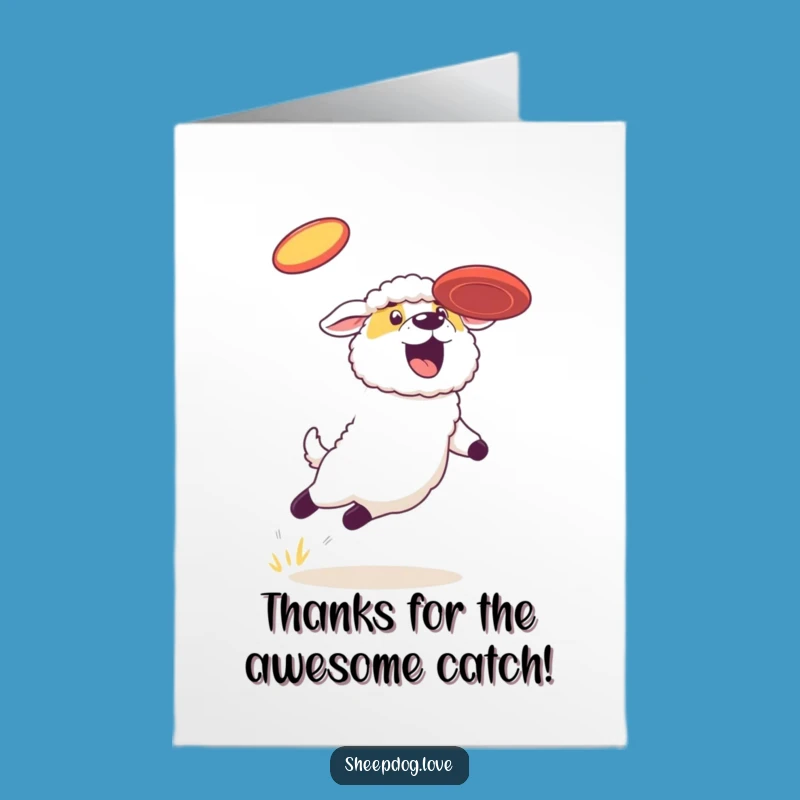 Free Printable Thank You Card: Sheepdog's Amazing Catch - Downloadable Gratitude