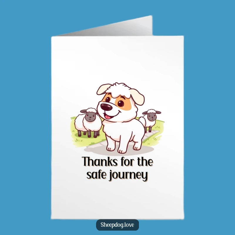 Free Printable Thank You Card: Sheepdog's Path Guidance - Downloadable Appreciation