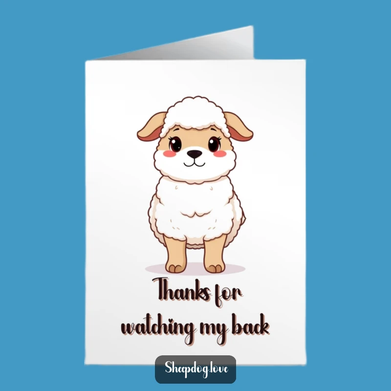 Free Printable Sheepdog Thank You Card: Caring Downloadable for Protection