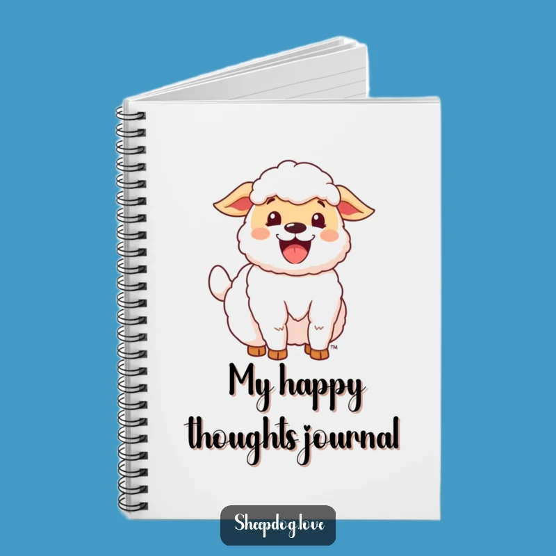 Funny Happy Sheepdog Notebook: Enthusiastic Journal, Great Dog Gift