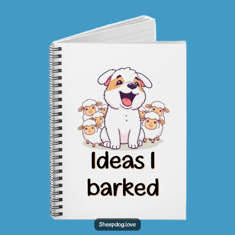 Funny Joyful Sheepdog Barking Notebook - Jot Down Ideas with Happy Barks Gift