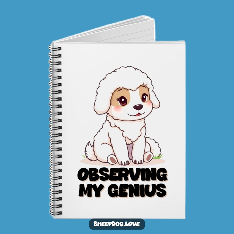 Funny Sheepdog Notebook: Calm Watcher Journal for Thoughtful Notes