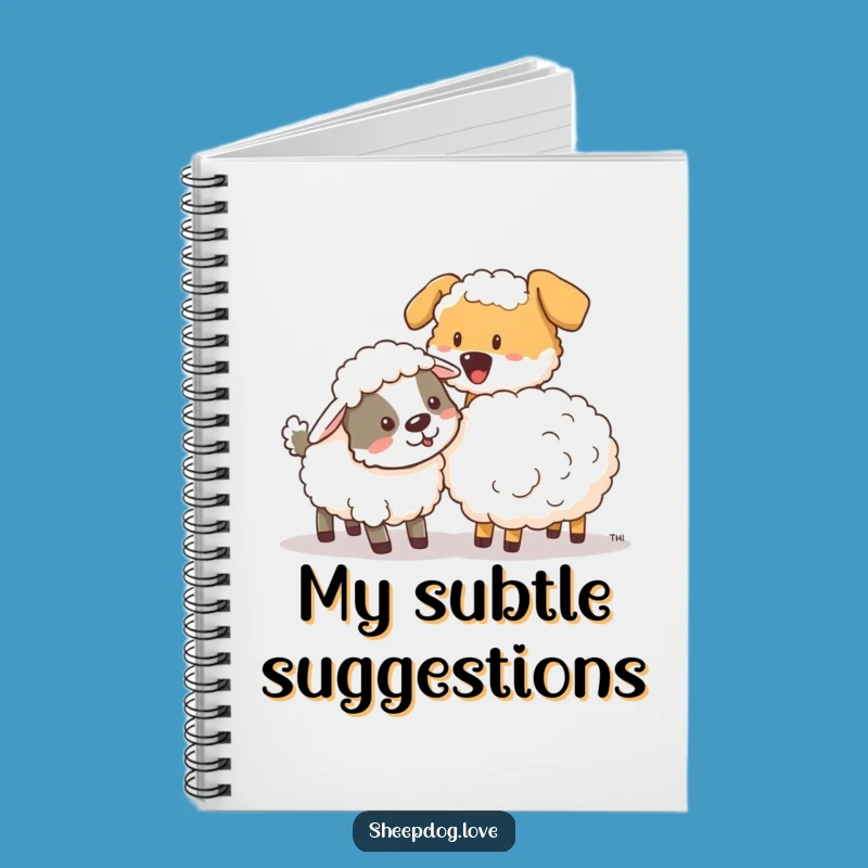 Funny Sheepdog Nudging Notebook - Jot Down Ideas with Gentle Guidance Gift