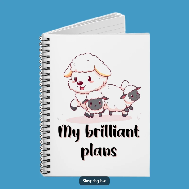 Funny Sheepdog Notebook: Fluffy Herder of Bouncing Sheep Journal, Hilarious Stationery Gift