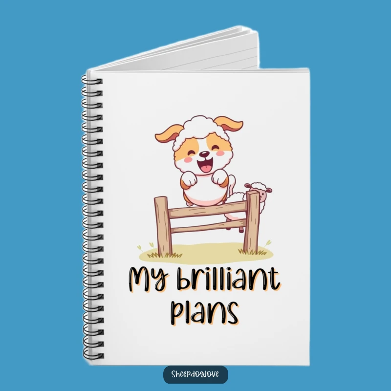Funny Sheepdog Notebook: Journal Leaping Pages, Ideal Funny Farm Gift