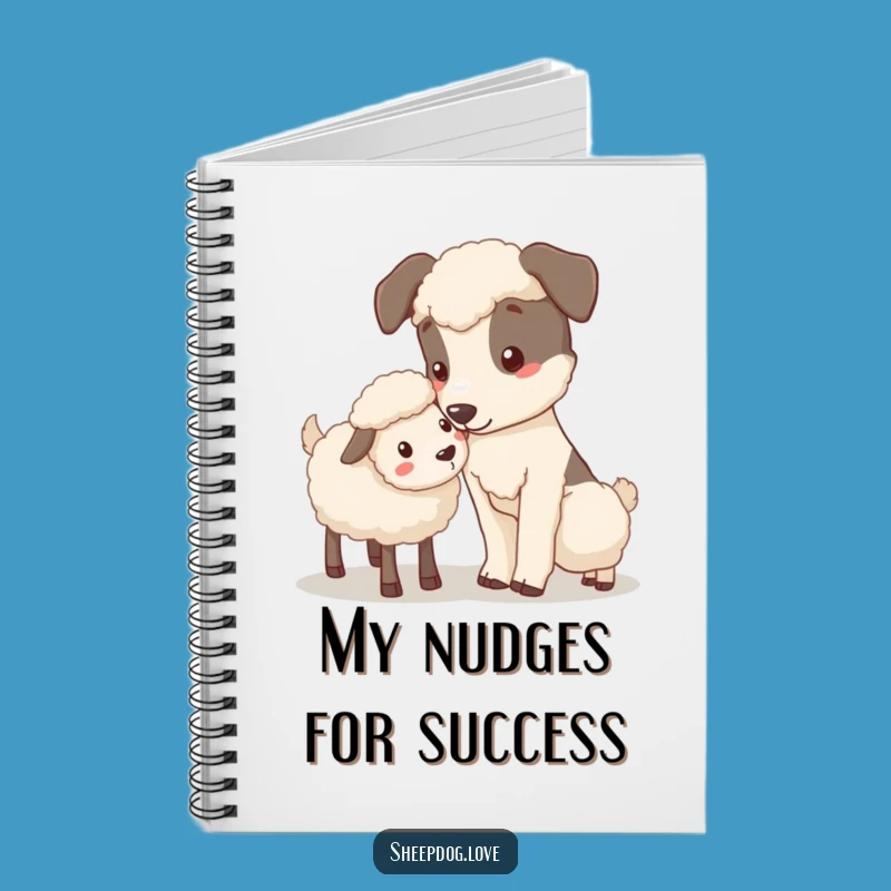 Funny Nudging Sheepdog Notebook: Gentle Care Journal, Great Dog Gift