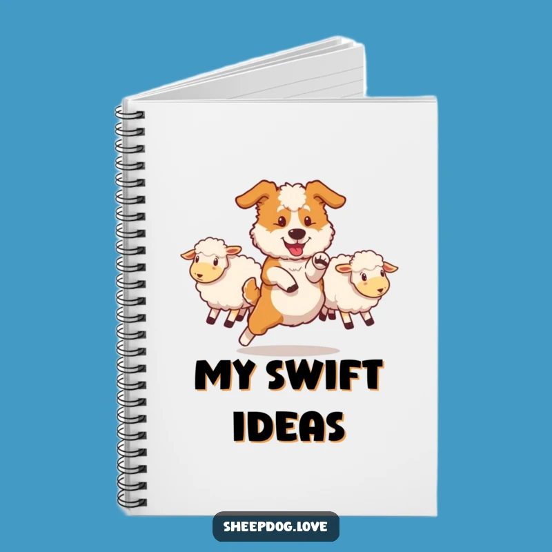 Funny Sheepdog Notebook: Swift Maneuver Journal, Dynamic Stationery