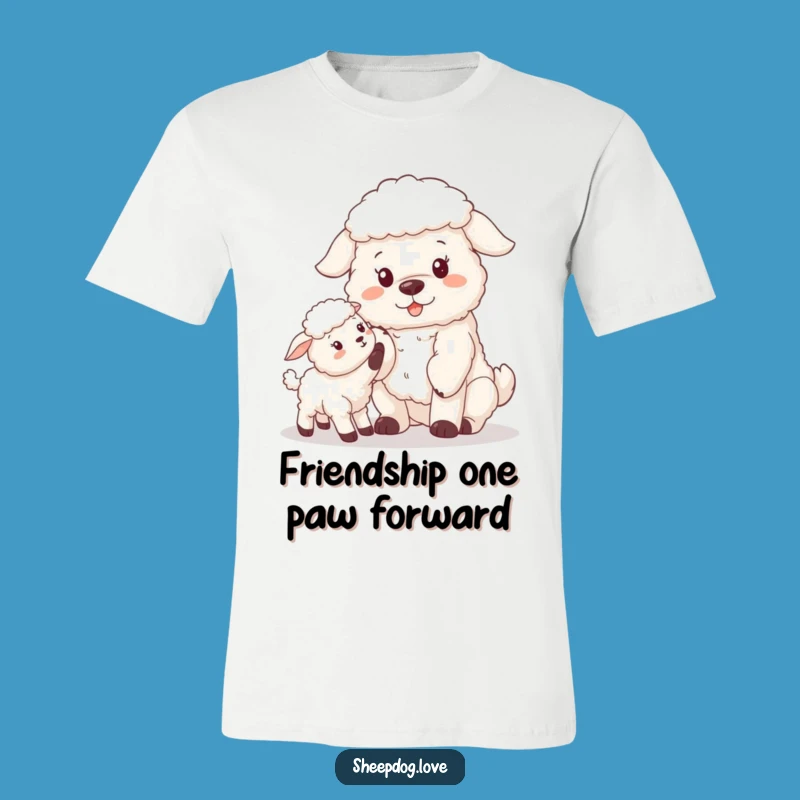 Funny Sheepdog Paw T-Shirt: Adorable Farm Friends Tee