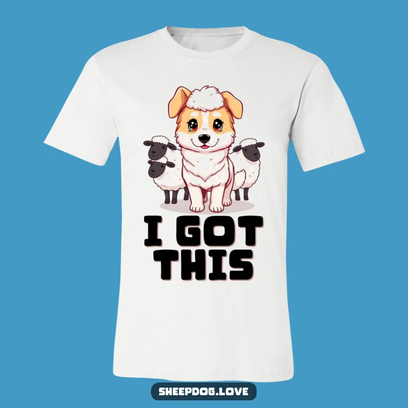 Determined Sheepdog Guiding T-Shirt: Show Your Focused Canine Spirit