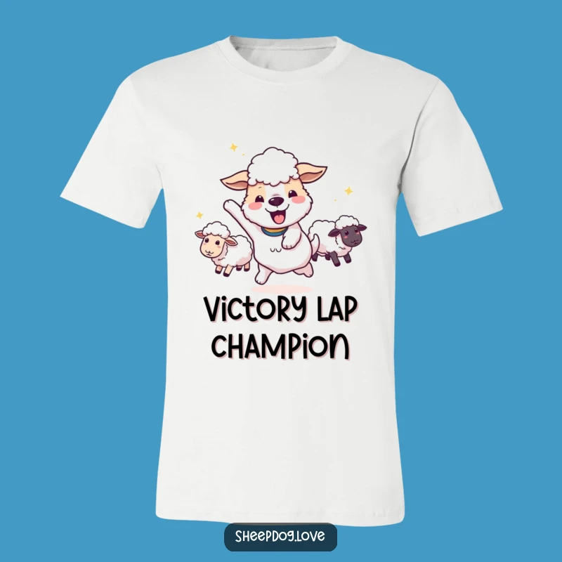 Funny Sheepdog Victory Spin T-Shirt: Celebrate Your Wins in Style