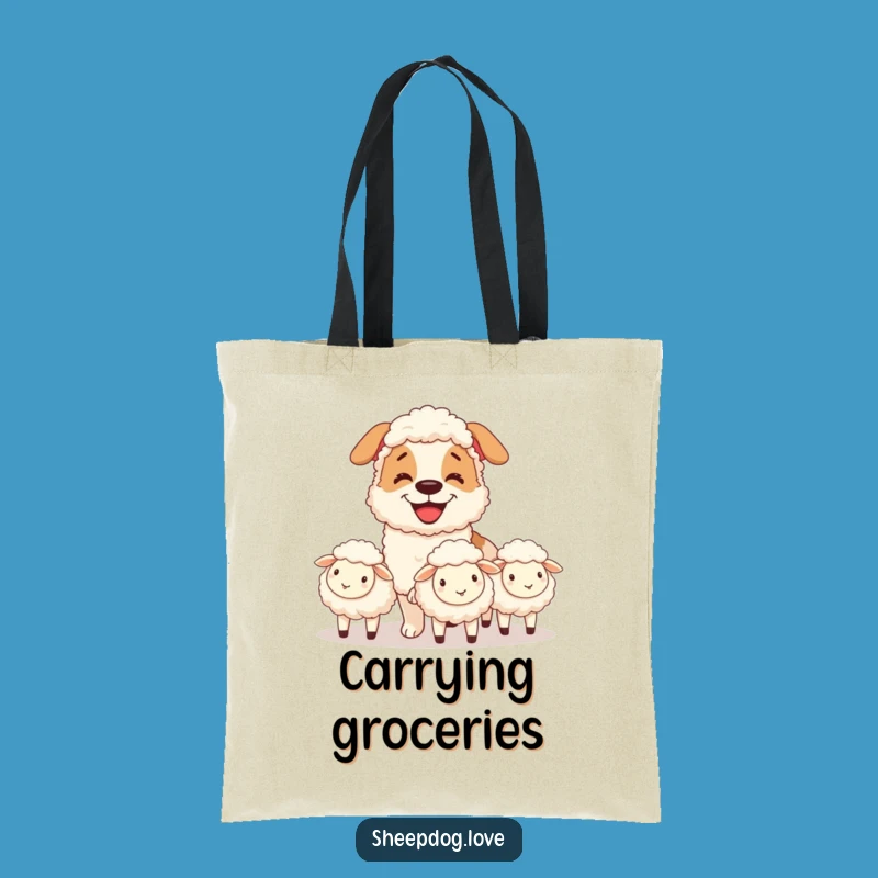 Funny Grinning Sheepdog Tote Bag - Carry Your Love for Herders
