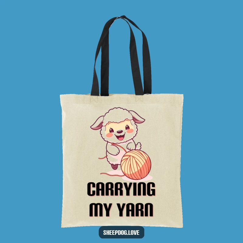 Funny Sheepdog Yarn Ball Tote Bag: Carry Your Essentials with Canine Cheer