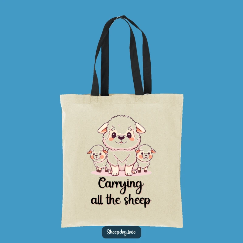 Funny Sheepdog Guardian Tote Bag: Proud Flock Carrier - Great Funny Gift!