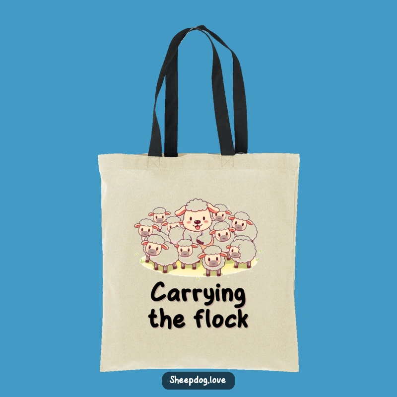 Funny Sheepdog Herding Tote Bag: Carry Your Essentials with Canine Charm