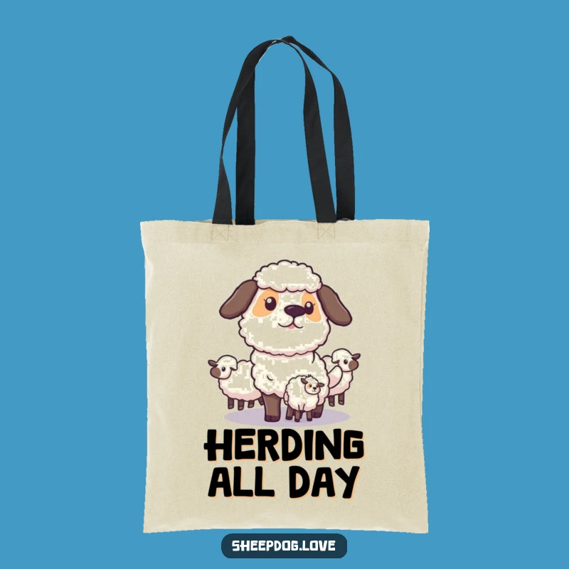 Funny Sheepdog Herding Tote Bag: Carry Your Essentials with Strategic Style