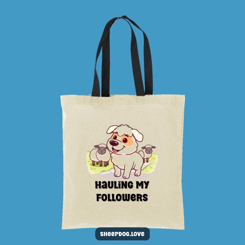 Determined Sheepdog Tote Bag: Funny Gift for Navigators