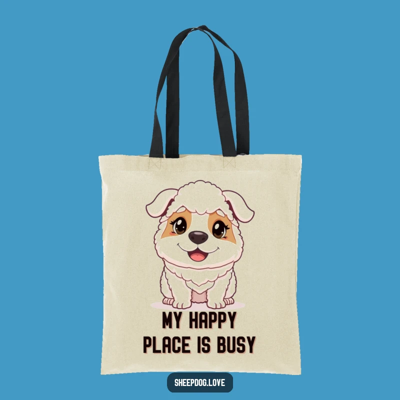 Funny Determined Sheepdog Tote Bag - Carry Your Joyful Grit Gift