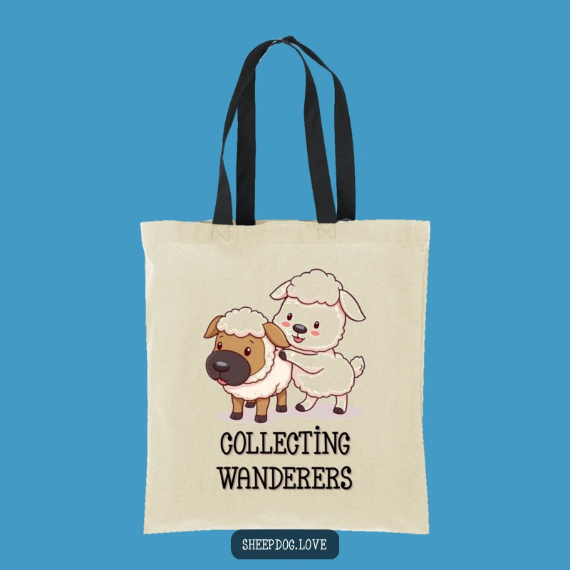 Playful Sheepdog Tote Bag: Funny Gift for on-the-Go Guidance